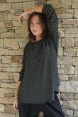Agnes Stripe Trapeze Top Black